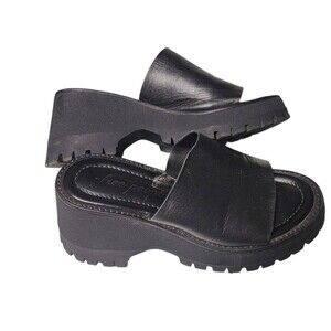 Free People Winona Wedge Black Comfort Leather Size EU 36